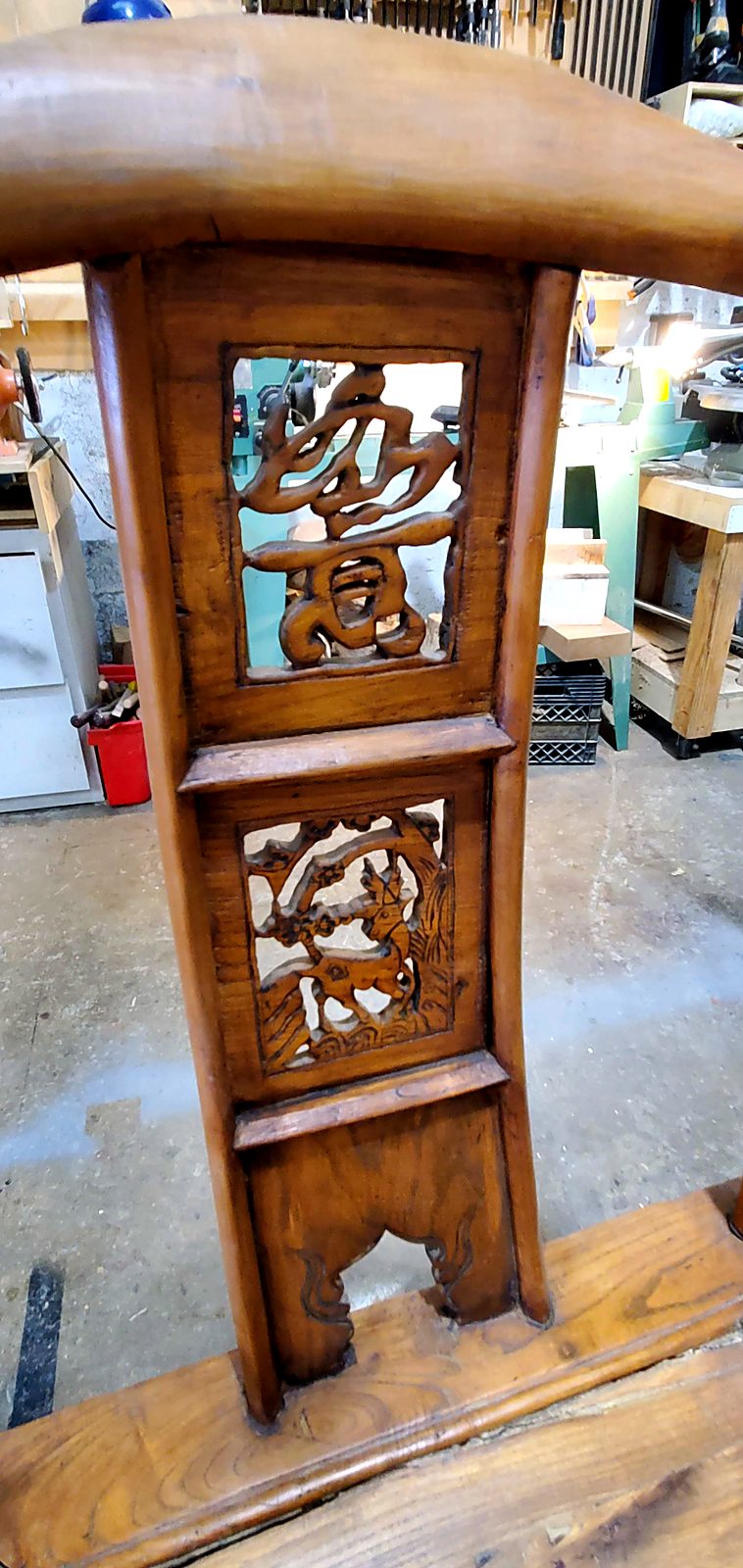 Carved splat detail
