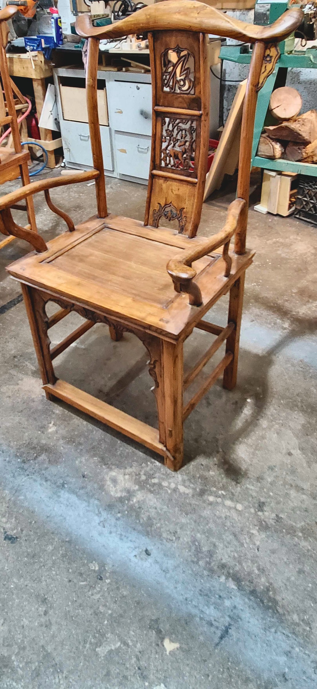 Antique Chinese armchair, full view