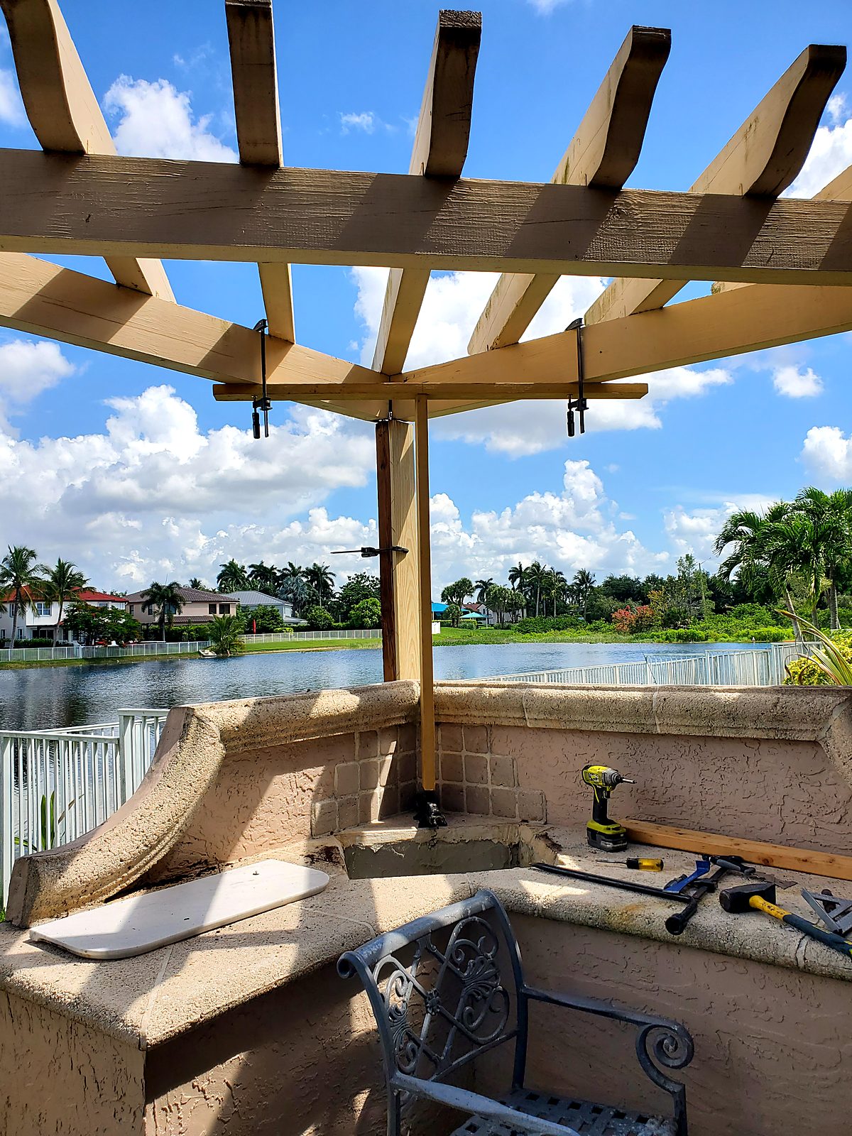 Lakeside pergola