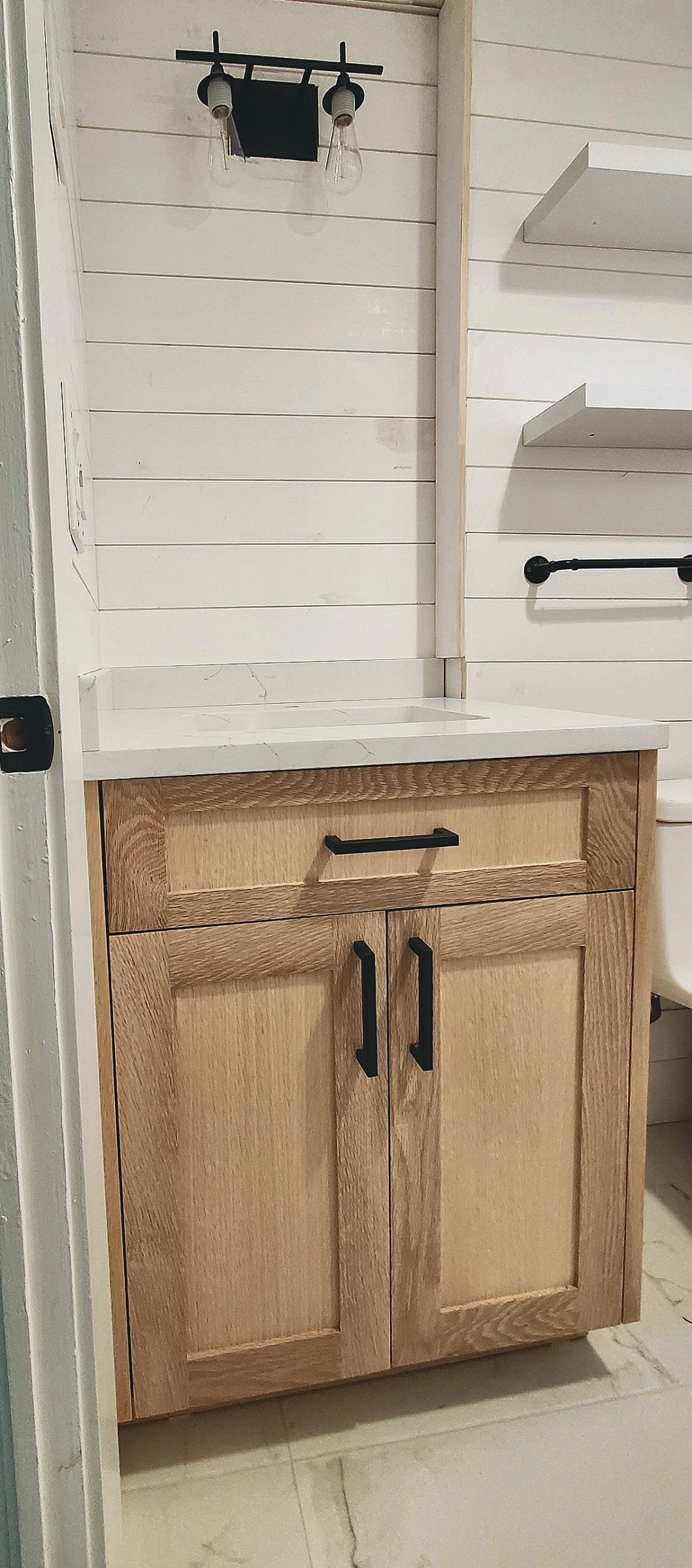 Rift oak shaker vanity