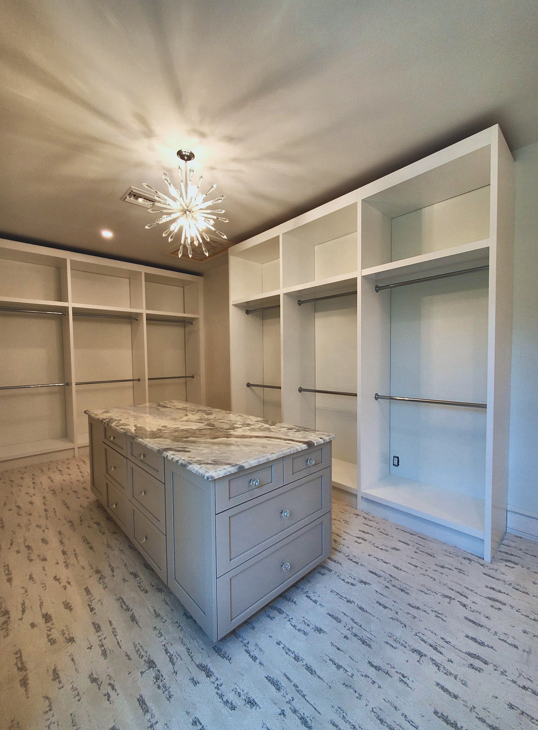 Walk-in closet with island