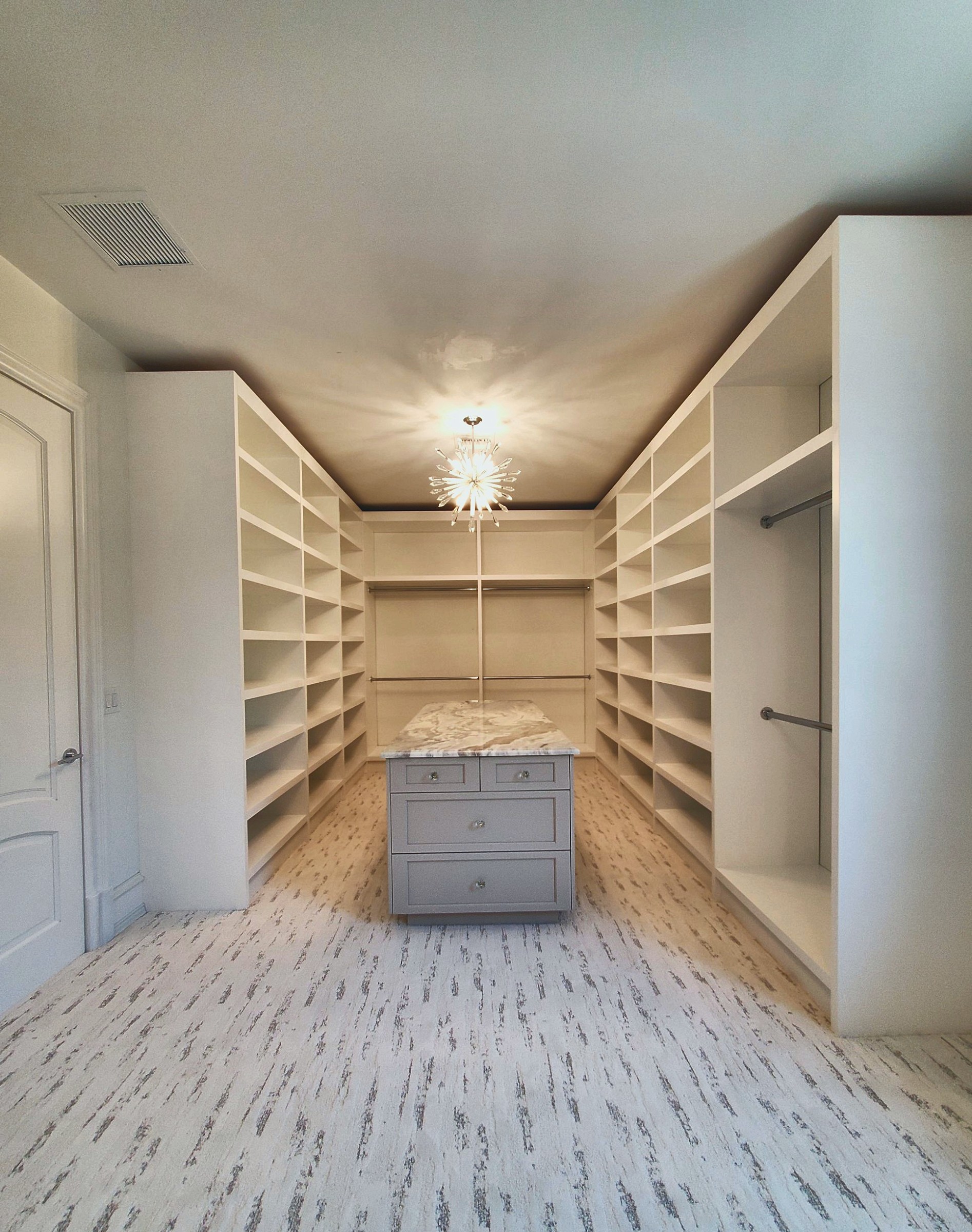 White walk-in closet